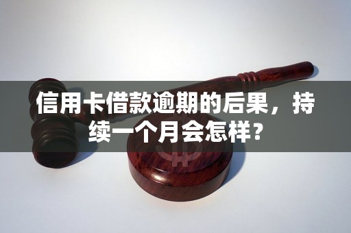 信用卡借款逾期的后果，持续一个月会怎样？