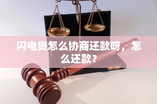 闪电贷怎么协商还款呀，怎么还款？