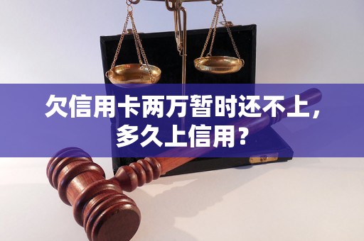 欠信用卡两万暂时还不上，多久上信用？