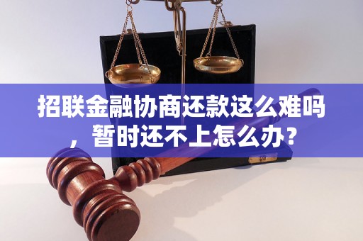 招联金融协商还款这么难吗，暂时还不上怎么办？