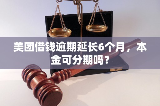 美团借钱逾期延长6个月，本金可分期吗？