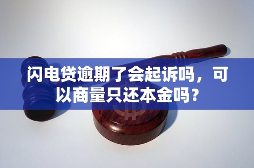 闪电贷逾期了会起诉吗，可以商量只还本金吗？