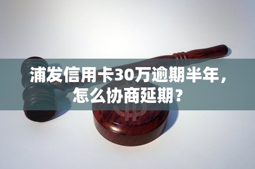 浦发信用卡30万逾期半年，怎么协商延期？