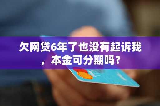 欠网贷6年了也没有起诉我，本金可分期吗？