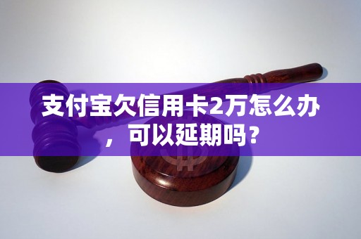 支付宝欠信用卡2万怎么办，可以延期吗？