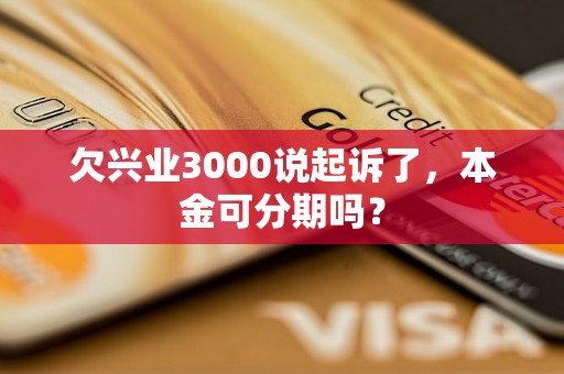 欠兴业3000说起诉了，本金可分期吗？