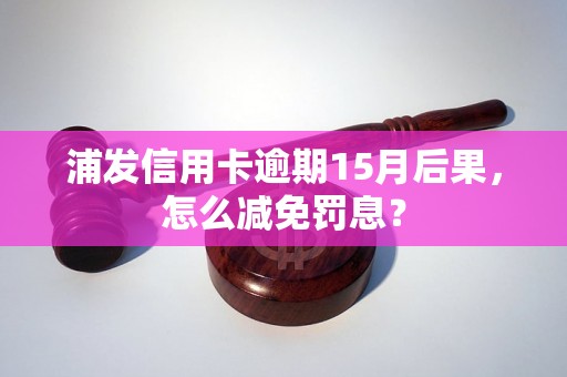 浦发信用卡逾期15月后果，怎么减免罚息？