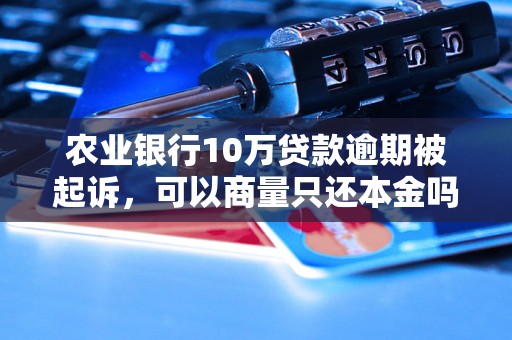 农业银行10万贷款逾期被起诉，可以商量只还本金吗？