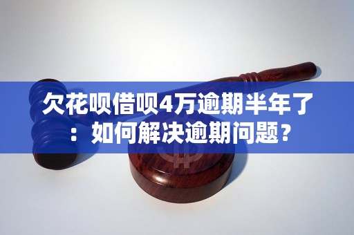 欠花呗借呗4万逾期半年了：如何解决逾期问题？