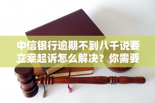 中信银行逾期不到八千说要立案起诉怎么解决？你需要知道的全部解决方法