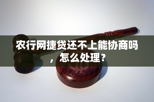 农行网捷贷还不上能协商吗，怎么处理？