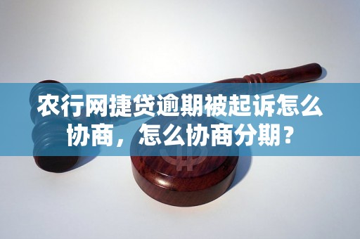 农行网捷贷逾期被起诉怎么协商，怎么协商分期？