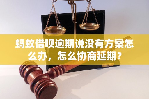 蚂蚁借呗逾期说没有方案怎么办，怎么协商延期？