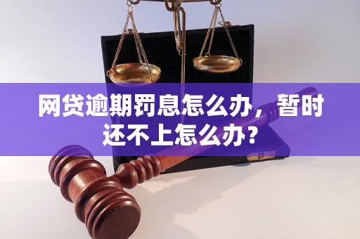 网贷逾期罚息怎么办，暂时还不上怎么办？