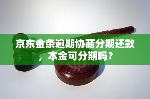 京东金条逾期协商分期还款，本金可分期吗？