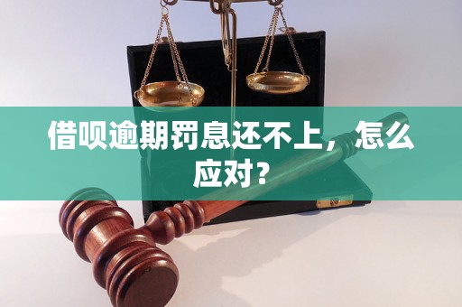 借呗逾期罚息还不上，怎么应对？