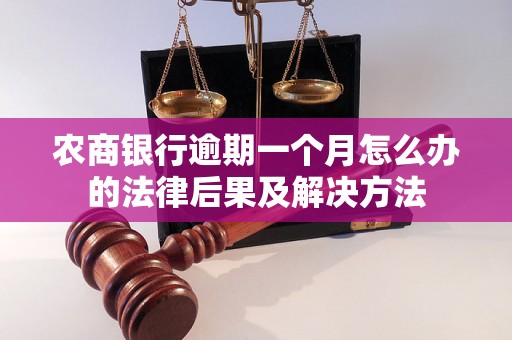 农商银行逾期一个月怎么办的法律后果及解决方法