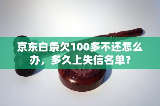 京东白条欠100多不还怎么办，多久上失信名单？