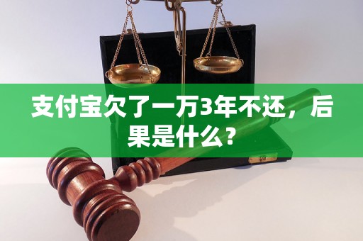 支付宝欠了一万3年不还，后果是什么？