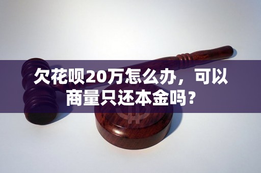 欠花呗20万怎么办，可以商量只还本金吗？