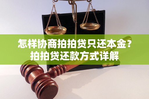 怎样协商拍拍贷只还本金？拍拍贷还款方式详解