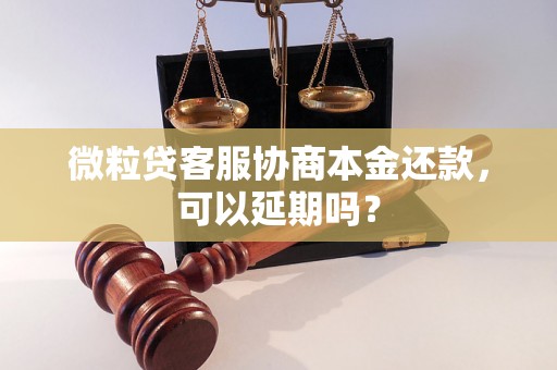 微粒贷客服协商本金还款，可以延期吗？