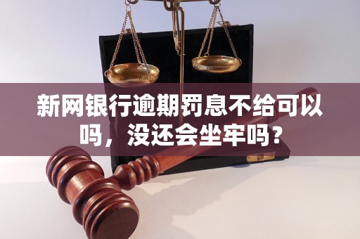 新网银行逾期罚息不给可以吗，没还会坐牢吗？