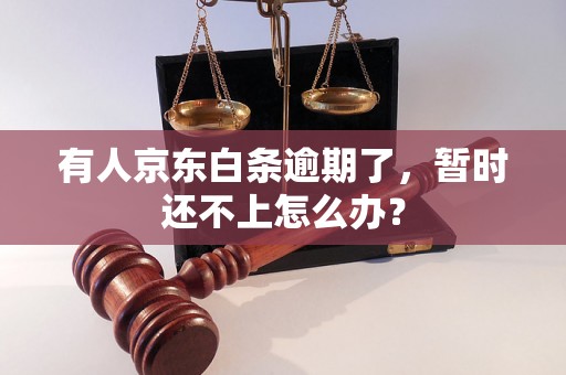 有人京东白条逾期了，暂时还不上怎么办？