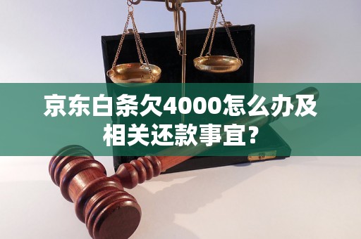 京东白条欠4000怎么办及相关还款事宜？