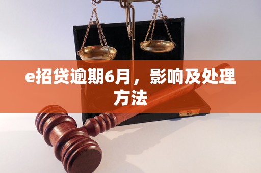 e招贷逾期6月，影响及处理方法