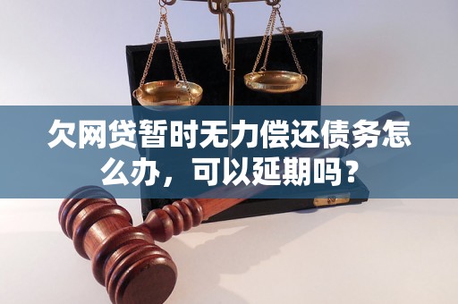 欠网贷暂时无力偿还债务怎么办，可以延期吗？