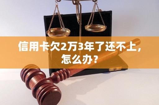 信用卡欠2万3年了还不上，怎么办？