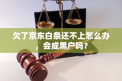 欠了京东白条还不上怎么办，会成黑户吗？