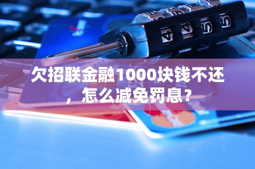 欠招联金融1000块钱不还，怎么减免罚息？