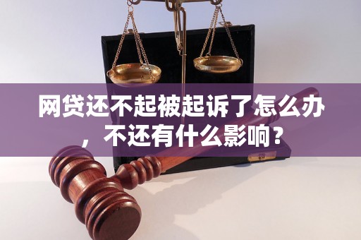 网贷还不起被起诉了怎么办，不还有什么影响？