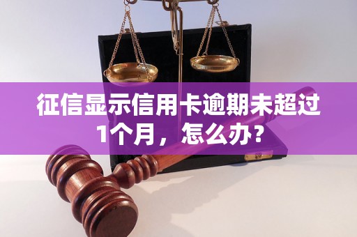 征信显示信用卡逾期未超过1个月，怎么办？