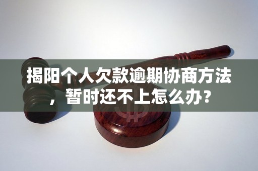 揭阳个人欠款逾期协商方法，暂时还不上怎么办？