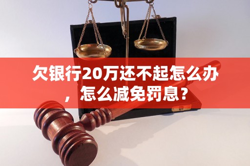 欠银行20万还不起怎么办，怎么减免罚息？