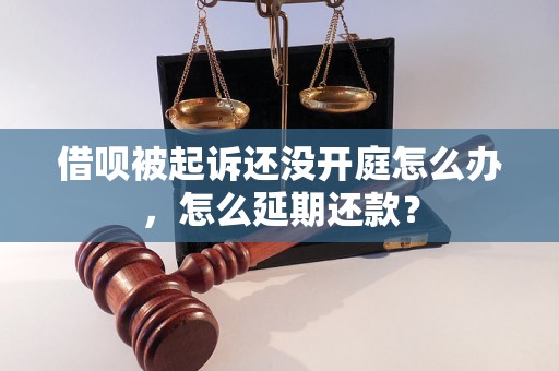 借呗被起诉还没开庭怎么办，怎么延期还款？