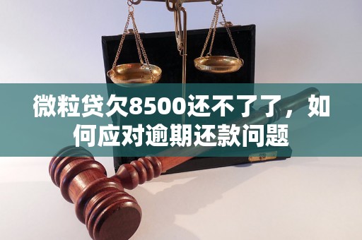 微粒贷欠8500还不了了，如何应对逾期还款问题