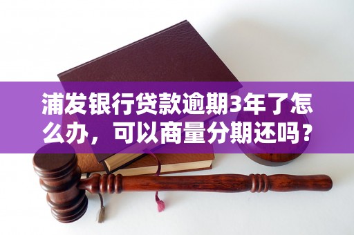 浦发银行贷款逾期3年了怎么办，可以商量分期还吗？