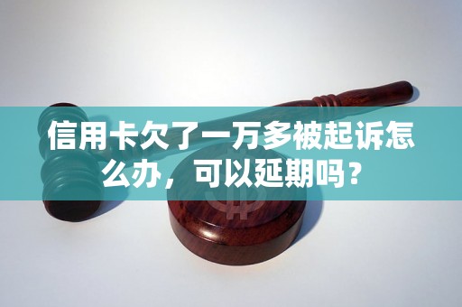 信用卡欠了一万多被起诉怎么办，可以延期吗？