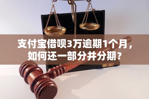 支付宝借呗3万逾期1个月，如何还一部分并分期？