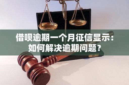 借呗逾期一个月征信显示：如何解决逾期问题？