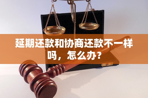 延期还款和协商还款不一样吗，怎么办？