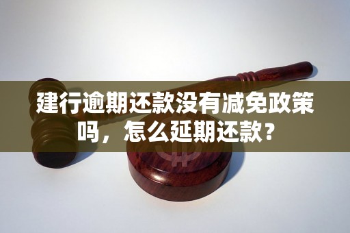 建行逾期还款没有减免政策吗，怎么延期还款？