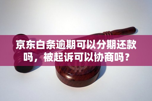 京东白条逾期可以分期还款吗，被起诉可以协商吗？