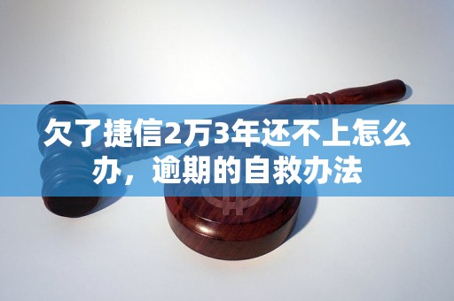 欠了捷信2万3年还不上怎么办，逾期的自救办法