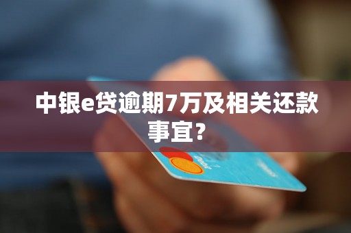 中银e贷逾期7万及相关还款事宜？