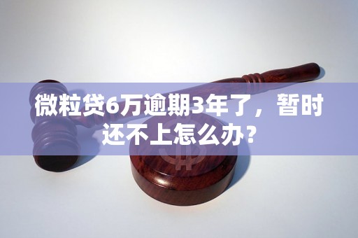 微粒贷6万逾期3年了，暂时还不上怎么办？